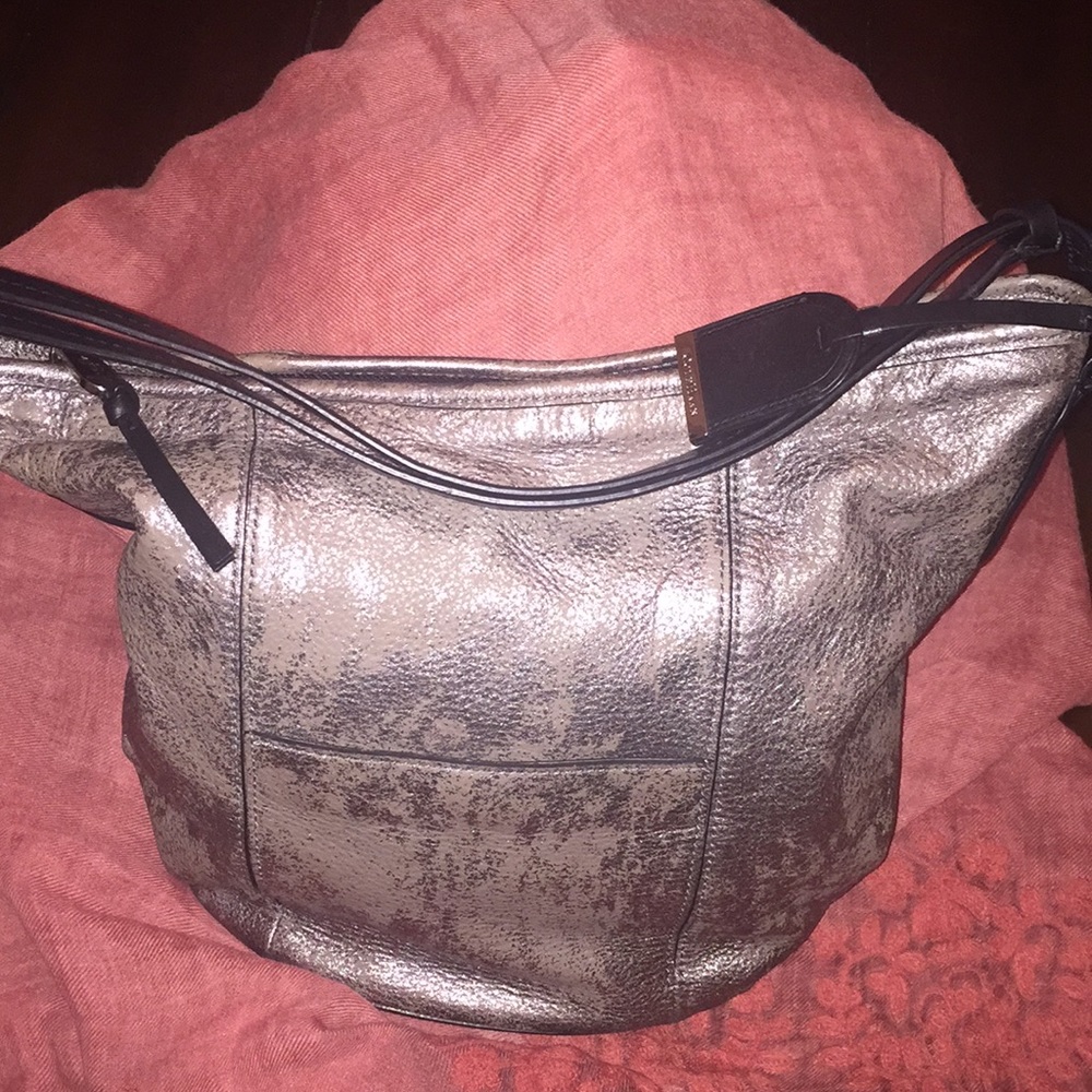 Rustic Pewter Leather Cole Hahn Purse